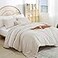 weigelia Beige Comforter Queen Size 3PCS Bed Comforter with 2 Pillowcases Ligtweight Soft Solid All Season Queen Comforter Bed Set Boho Aesthetic Bedding Set for Men and Women