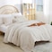 weigelia Beige Comforter Queen Size 3PCS Bed Comforter with 2 Pillowcases Ligtweight Soft Solid All Season Queen Comforter Bed Set Boho Aesthetic Bedding Set for Men and Women