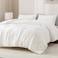 Andency Fluffy Queen Comforter Set Super Soft White Comforters Queen Size Winter Warm Fleece Faux Fur Bedding Set Luxury Plush Fuzzy Bed Set 3 Pieces 1 Shaggy Comforter 2 Pillowcases