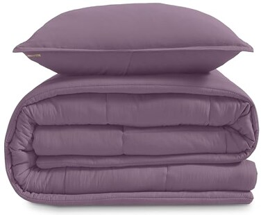 UGG Leonora Comforter Set with 1 Pillow Sham Lightweight Down Alternative Blanket Reversible All Season Washable and Hypoallergenic Bedding Set for College Dorm TwinTwin XL Purple Shadow