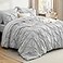 Bedsure Twin Comforter Set Light Grey Bed in a Bag Twin Size Bedding 5 Pieces GentleSoft Pintuck Bed Set Gift for Family All Season Down Alternative Comforter with Sheets Pillowcase Sham