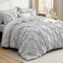 Bedsure Twin Comforter Set Light Grey Bed in a Bag Twin Size Bedding 5 Pieces GentleSoft Pintuck Bed Set Gift for Family All Season Down Alternative Comforter with Sheets Pillowcase Sham