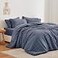 Love's cabin Loves cabin Seersucker Navy Blue Queen Comforter Set 7Piece All Season Lightweight Bed in a Bag Bedding Set with Comforter Flat Sheet Fitted Sheet Pillowcases and Shams