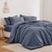 Love's cabin Loves cabin Seersucker Navy Blue Queen Comforter Set 7Piece All Season Lightweight Bed in a Bag Bedding Set with Comforter Flat Sheet Fitted Sheet Pillowcases and Shams