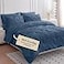LANE LINEN Queen Comforter Set of 7 Piece Pintuck Stitch Design Bedding with 1 Comforter 1 Flat Sheet 1 Fitted Sheet 2 Pillowcases 2 Shams Soft Warm Cozy Bedding Collection Navy Blue