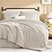 Litanika King Size Comforter Set with Sheets Beige 7 Pieces Bed in a Bag King Chevron Tufted Boho Luxury Bedding Sets with Comforter Sheets Pillowcases Shams