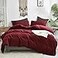 Luxlovery Burgundy Comforter Set Queen Dark Red Bedding Set Women Claret Wine Red Crimson Burgundy Blanket Quilts 3 Piece Claret Bedding Comforter Set