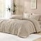 Andency Khaki King Size Comforter Set 3 Pieces Boho Soft Bedding Set Collections Farmhouse Tufted Fluffy Warm Bedding Comforter Sets for King Bed 1 Comforter 104x90In 2 Pillowcases