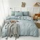 Luxlovery Blue Comforter Set Queen Light Bue Bedding Set Soft Breathable Blanket Quilts Modern Mist Blue Comforter Set for Queen Bed Women Men