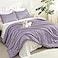 Litanika Grayish Lavender Purple Comforter Set King Size 3 Pieces Lightweight Solid Bedding Comforter Set All Season Fluffy Bed Set 104x90In Comforter 2 Pillowcases