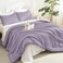 Litanika Grayish Lavender Purple Comforter Set King Size 3 Pieces Lightweight Solid Bedding Comforter Set All Season Fluffy Bed Set 104x90In Comforter 2 Pillowcases