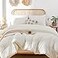 ROSGONIA King Size Comforter Set Ivory 3pcs 1 Boho Comforter 2 Pillowcases All Season Bedding Soft Lightweight Bedspread Cozy Blanket Quilt