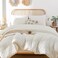 ROSGONIA King Size Comforter Set Ivory 3pcs 1 Boho Comforter 2 Pillowcases All Season Bedding Soft Lightweight Bedspread Cozy Blanket Quilt