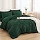 Andency Queen Comforter Set 7 Piece Dark Emerald Green Bed in a Bag Queen Boho Lightweight Fluffy Tufted Bedding Sets with Comforter Sheets Pillowcases Shams