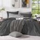 Monbix Queen Comforter Set 7 Pieces Cationic Dyeing Dark Grey Bed in a Bag Queen Bedding Sets with Comforter Sheets Pillowcases Shams Reversible Bedding Comforters Sets