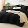 CozyLux Queen Comforter Set Black 7 Pieces Bed in a Bag Queen Comforter Set with Sheets Soft Bedding Sets with Down Alternative Comforter Sheets Pillowcases Shams Bed Set Gift for All Seasons