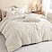 Litanika Beige Full Comforter Set 3 Pieces Cream Tufted Boho Farmhouse Bedding Comforter Sets Lightweight Fluffy Comforter Bed Set for All Season 79x90In Comforter and 2 Pillowcases