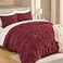 Andency Burgundy Comforter Set Twin66x90Inch 2 Pieces1 Pinch Pleat Comforter and 1 Pillowcase Pintuck Comforter Set Soft Lightweight Polyester Down Alternative Bedding Comforter Set