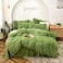 Gusuhome Shaggy Faux Fur Comforter Set FullQueen Size Green Plush Fuzzy Bedding Set Ultra Soft Fluffy Microfiber Comforter 3 Pieces 1 Plush Furry Comforter 2 Pillowcases