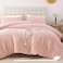 Smoofy Fluffy Queen Size Comforter Set 3 Pieces Blush Pink Fleece Fluffy Comforter Set Luxury Fuzzy Queen Bedding Soft Warm Queen Bed Set All Season Heavy Faux Fur Comforter with 2 Pillow Cases