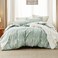 Bedsure Oversized Queen Comforter Set Sage Green Bed Set 3 Pieces Cute Floral Bedding 1 Soft Reversible Botanical Flowers Comforter and 2 Pillow Shams