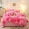 chovy Faux Fur Plush TieDyed Pink Comforter Sets TwinFull Size Ultra Soft Shaggy Flannel Velvet Fluffy Fuzzy 3PC Bedding Set Comforter x 1 Pillowcases x 2