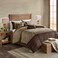Madison Park Boone Cozy Comforter Set Faux Suede Deluxe Hotel Styling All Season Down Alternative Bedding Matching Shams Decorative Pillow King 104 in x 92 in Rustic Brown 7 Piece