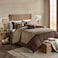Madison Park Boone Cozy Comforter Set Faux Suede Deluxe Hotel Styling All Season Down Alternative Bedding Matching Shams Decorative Pillow King 104 in x 92 in Rustic Brown 7 Piece