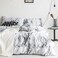 Wake In Cloud Marble Comforter Set Neutral Modern Aesthetic for Men Women Soft Lightweight Bedding 3 Pieces Black White King Size