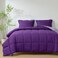 HIG 3pc Down Alternative Comforter Set All Season Reversible Comforter with Two Shams Quilted Duvet Insert with Corner Tabs Box Stitched Super Soft Fluffy FullQueen Purple