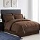 Sweet Home King Size Comforter Set 8 Piece Bed in a Bag with Bed Skirt Fitted Sheet Flat Sheet 2 Pillowcases 2 Pillow Shams King Greek Key Chocolate