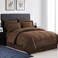 Sweet Home King Size Comforter Set 8 Piece Bed in a Bag with Bed Skirt Fitted Sheet Flat Sheet 2 Pillowcases 2 Pillow Shams King Greek Key Chocolate
