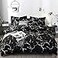 KAREVER karever Black Marble Comforter Set FullQueen White Texture Bedding Reversible Teen Boy Men Full Size Soft Lightweight Quilt Set 3 PCs 1 Comforter 2 Pillowcases