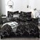 KAREVER karever Black Marble Comforter Set FullQueen White Texture Bedding Reversible Teen Boy Men Full Size Soft Lightweight Quilt Set 3 PCs 1 Comforter 2 Pillowcases