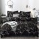 KAREVER karever Black Marble Comforter Set FullQueen White Texture Bedding Reversible Teen Boy Men Full Size Soft Lightweight Quilt Set 3 PCs 1 Comforter 2 Pillowcases