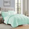 Sweet Home Collection 7 Piece Comforter Set Bag Solid Color All Season Soft Down Alternative Blanket Luxurious Microfiber Bed Sheets Mint Twin XL