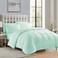 Sweet Home Collection 7 Piece Comforter Set Bag Solid Color All Season Soft Down Alternative Blanket Luxurious Microfiber Bed Sheets Mint Twin XL