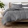 Bare Home Comforter Set Full Size UltraSoft Goose Down Alternative Premium 1800 Series All Season Warmth Full Grey