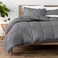 Bare Home Comforter Set Oversized King Size UltraSoft Goose Down Alternative Premium 1800 Series All Season Warmth Oversized King Grey