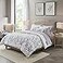 Madison Park Essentials Cozy Bed in a Bag Reversible Comforter with Complete Sheet Set Modern Botanical Print All Season Cover Shams Decorative Pillow Full78x86 Blue 8 Piece