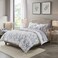 Madison Park Essentials Cozy Bed in a Bag Reversible Comforter with Complete Sheet Set Modern Botanical Print All Season Cover Shams Decorative Pillow Full78x86 Blue 8 Piece