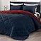 downluxe Queen Comforter Set Red and Navy Queen Comforter Soft Bedding Sets for All Seasons 3 Pieces 1 Comforter 88x92 and 2 Pillow Shams20x26