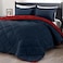 downluxe Queen Comforter Set Red and Navy Queen Comforter Soft Bedding Sets for All Seasons 3 Pieces 1 Comforter 88x92 and 2 Pillow Shams20x26