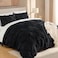 Andency Black Pinch Pleat Comforter Full79x90Inch 3 Pieces1 Pintuck Comforter and 2 Pillowcases Pintuck Bed Set Microfiber Down Alternative All Season Bedding Set