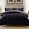 Decroom Lightweight King Comforter Set with 2 Pillow Sham 3 Pieces Set Quilted Down Alternative ComforterDuvet Insert for All Season BlackGrey King Size