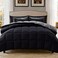 Decroom Lightweight King Comforter Set with 2 Pillow Sham 3 Pieces Set Quilted Down Alternative ComforterDuvet Insert for All Season BlackGrey King Size