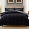 Decroom Lightweight King Comforter Set with 2 Pillow Sham 3 Pieces Set Quilted Down Alternative ComforterDuvet Insert for All Season BlackGrey King Size