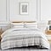 Southshore Fine Living Inc 3Piece King Size Comforter Set Down Alternative Grey Striped Comforter with Matching Shams Coverlet Bedspread for CaliforniaKing Bed Coastal Stripes Grey