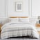 Southshore Fine Living Inc 3Piece King Size Comforter Set Down Alternative Grey Striped Comforter with Matching Shams Coverlet Bedspread for CaliforniaKing Bed Coastal Stripes Grey