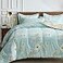 Joyreap 6 Piece Bed in a Bag Twin Aqua Floral Elegant Design Smooth Soft Microfiber Comforter Set for All Season 1 Comforter 2 Pillow Shams 1 Flat Sheet 1 Fitted Sheet 1 Pillowcase